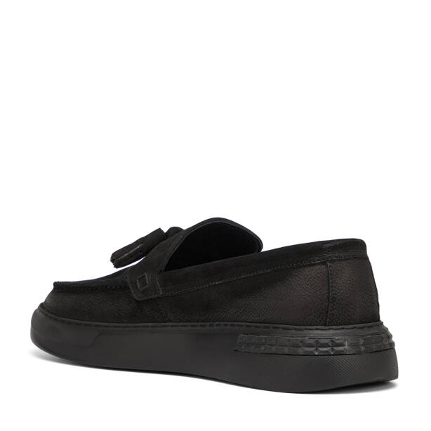 Siyah Hakiki Nubuk Deri Erkek Loafer - E26S1AY57804-A64 - 4