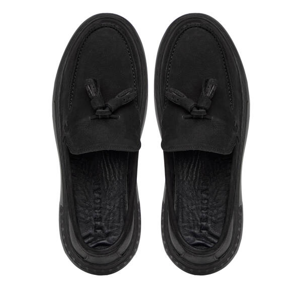 Siyah Hakiki Nubuk Deri Erkek Loafer - E26S1AY57804-A64 - 5