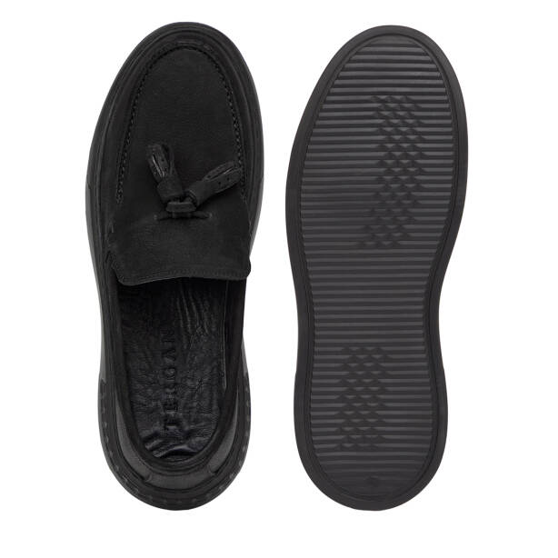 Siyah Hakiki Nubuk Deri Erkek Loafer - E26S1AY57804-A64 - 6