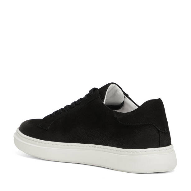 Siyah Hakiki Nubuk Deri Erkek Sneaker - E26I1AY57615-A64 - 4