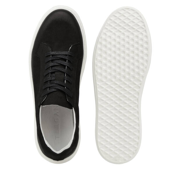 Siyah Hakiki Nubuk Deri Erkek Sneaker - E26I1AY57615-A64 - 6