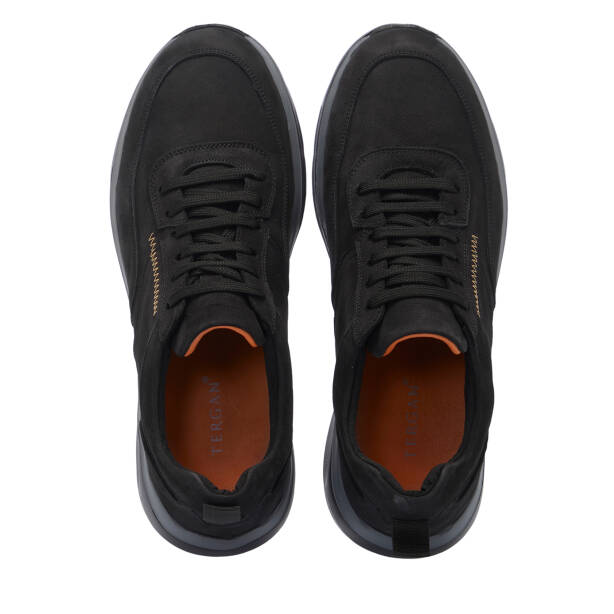 Siyah Hakiki Nubuk Deri Erkek Sneaker - E26I1AY57620-A64 - 5