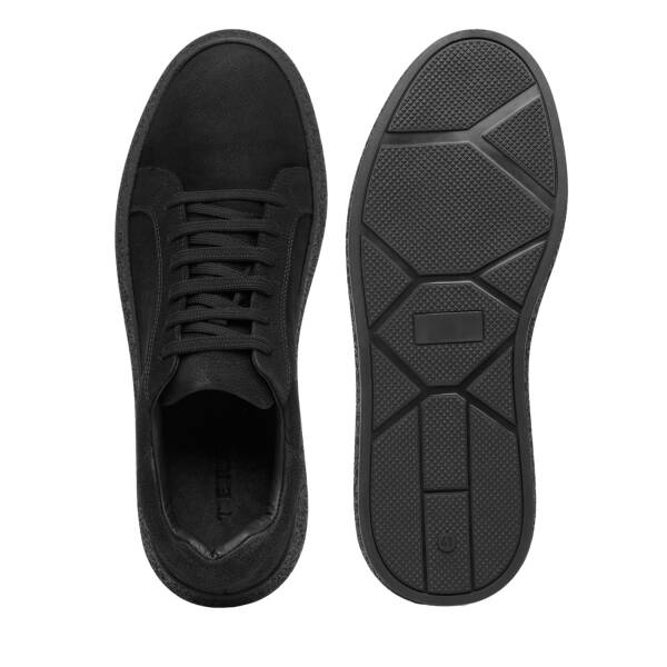 Siyah Hakiki Nubuk Deri Erkek Sneaker - E26I1AY57633-A64 - 6