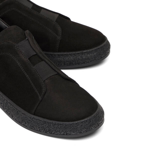 Siyah Hakiki Nubuk Deri Erkek Sneaker - E26I1AY57636-A64 - 3