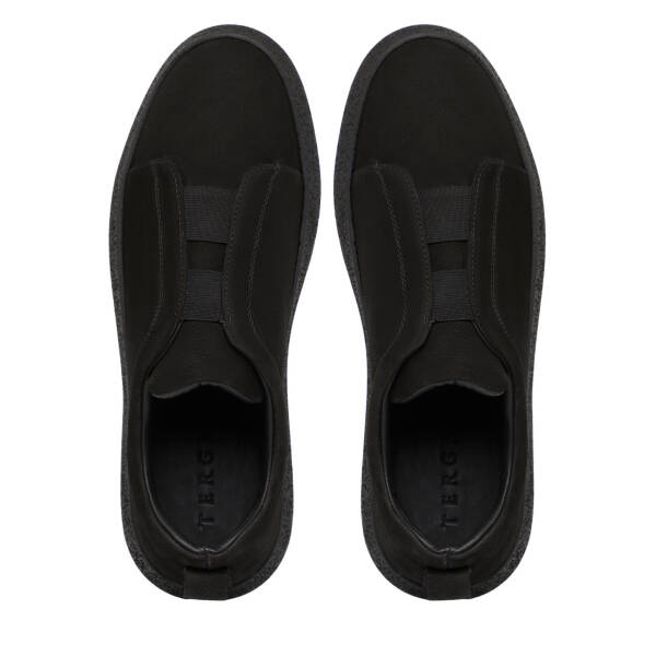 Siyah Hakiki Nubuk Deri Erkek Sneaker - E26I1AY57636-A64 - 5