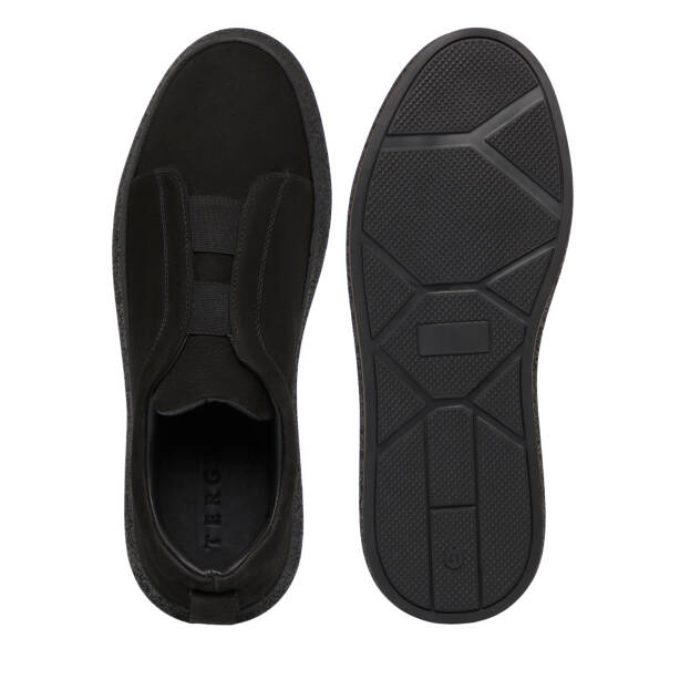 Siyah Hakiki Nubuk Deri Erkek Sneaker - E26I1AY57636-A64 - 6