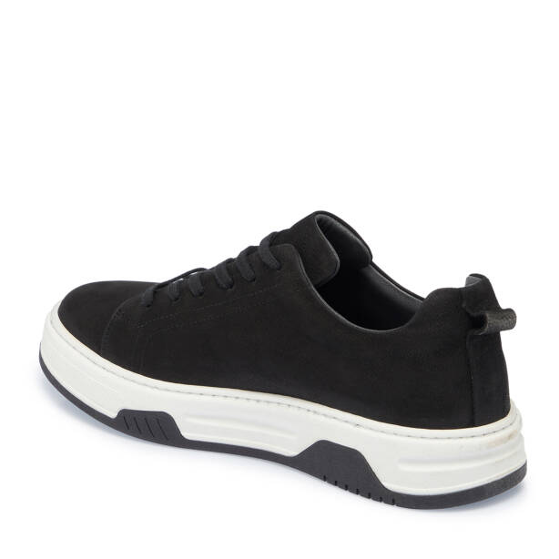 Siyah Hakiki Nubuk Deri Erkek Sneaker - E26I1AY57637-A64 - 2
