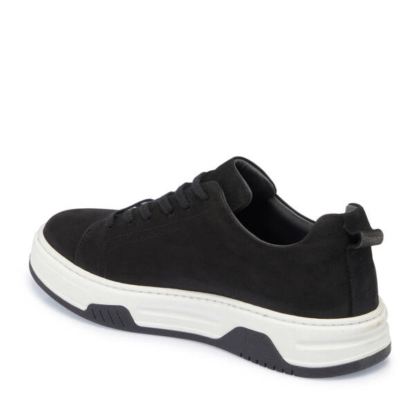 Siyah Hakiki Nubuk Deri Erkek Sneaker - E26I1AY57637-A64 - 2