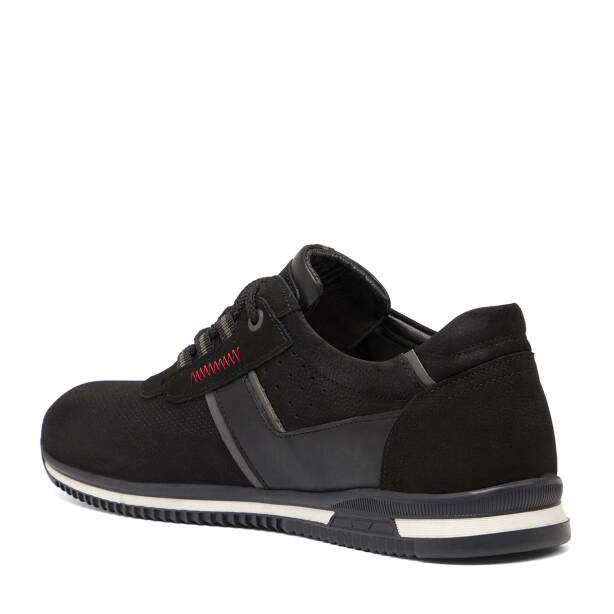 Siyah Hakiki Nubuk Deri Erkek Sneaker - E26I1AY57642-A64 - 4