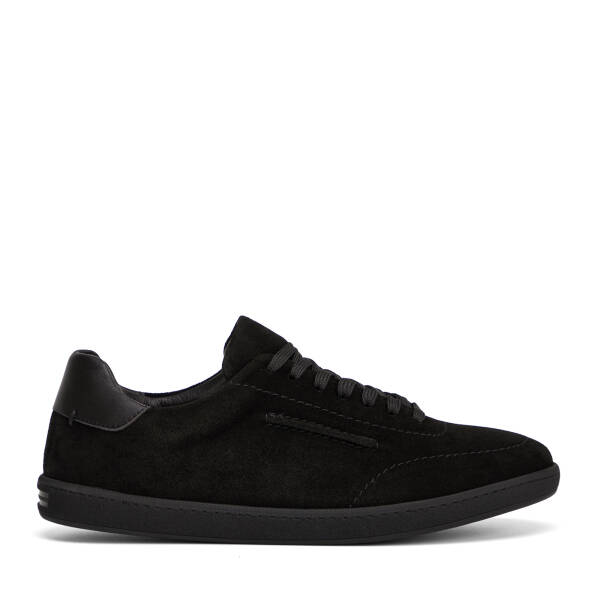 Siyah Hakiki Nubuk Deri Erkek Sneaker - E26I1AY57796-A01 - 1