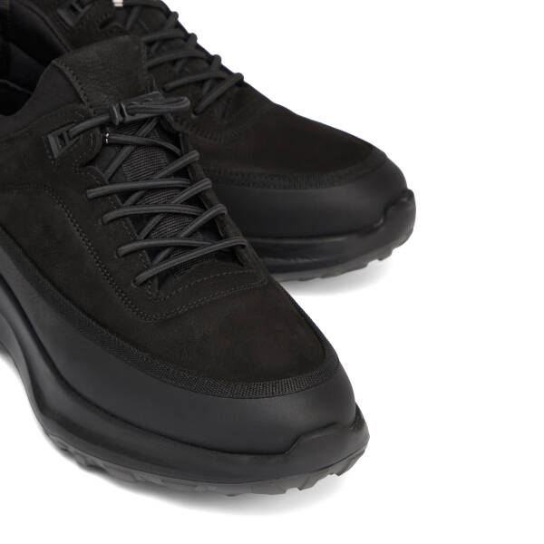 Siyah Hakiki Nubuk Deri Erkek Sneaker - E26S1AY57834-B31 - 3