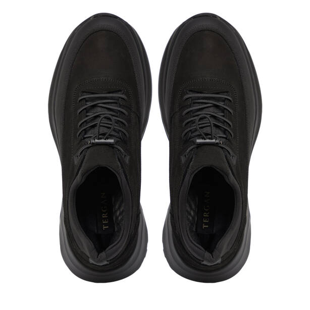 Siyah Hakiki Nubuk Deri Erkek Sneaker - E26S1AY57834-B31 - 5