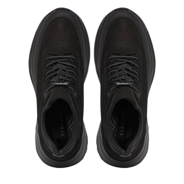 Siyah Hakiki Nubuk Deri Erkek Sneaker - E26S1AY57834-B31 - 5