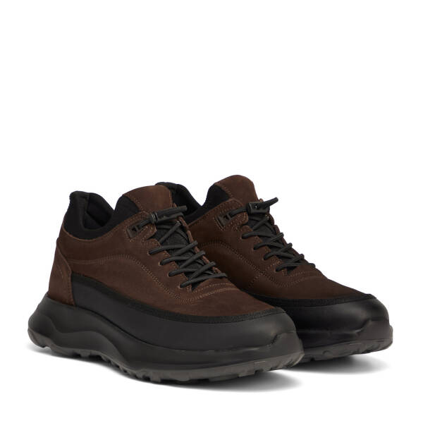 Siyah Hakiki Nubuk Deri Erkek Sneaker - E26S1AY57834-I0F - 2