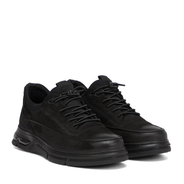 Siyah Hakiki Nubuk Deri Erkek Sneaker - E26S1AY57840-A64 - 2
