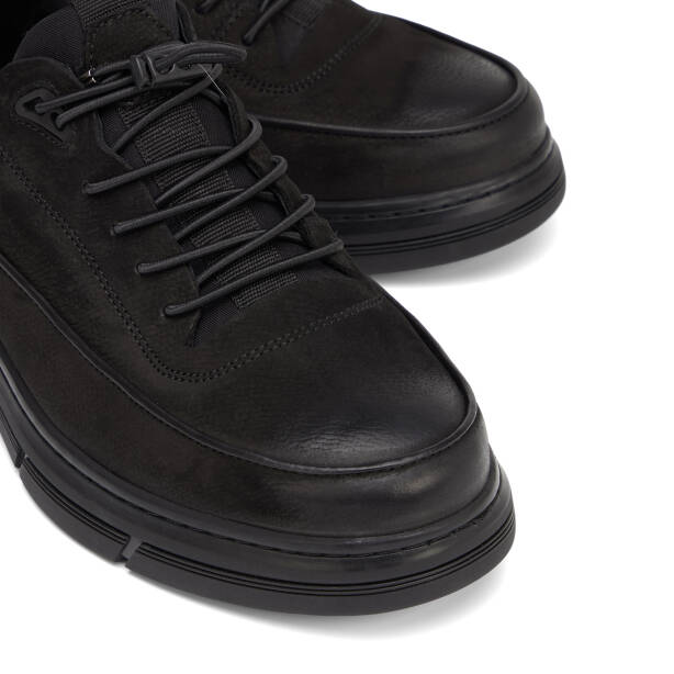 Siyah Hakiki Nubuk Deri Erkek Sneaker - E26S1AY57840-A64 - 3