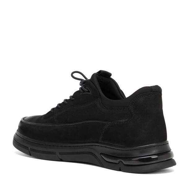 Siyah Hakiki Nubuk Deri Erkek Sneaker - E26S1AY57840-A64 - 4