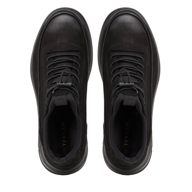 Siyah Hakiki Nubuk Deri Erkek Sneaker - E26S1AY57840-A64 - 5