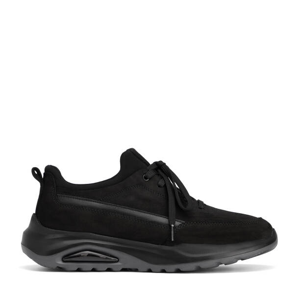 Siyah Hakiki Nubuk Deri Erkek Sneaker - E26S1AY57904-A64 - 1