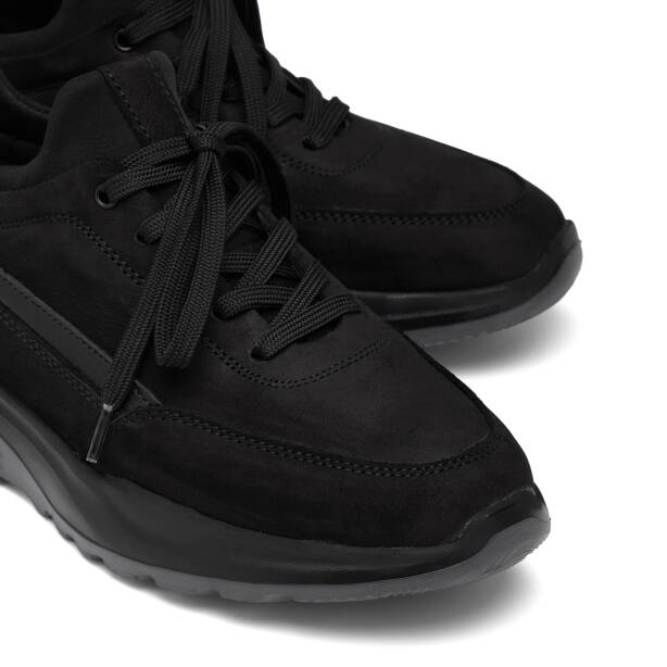 Siyah Hakiki Nubuk Deri Erkek Sneaker - E26S1AY57904-A64 - 3