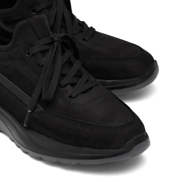 Siyah Hakiki Nubuk Deri Erkek Sneaker - E26S1AY57904-A64 - 3