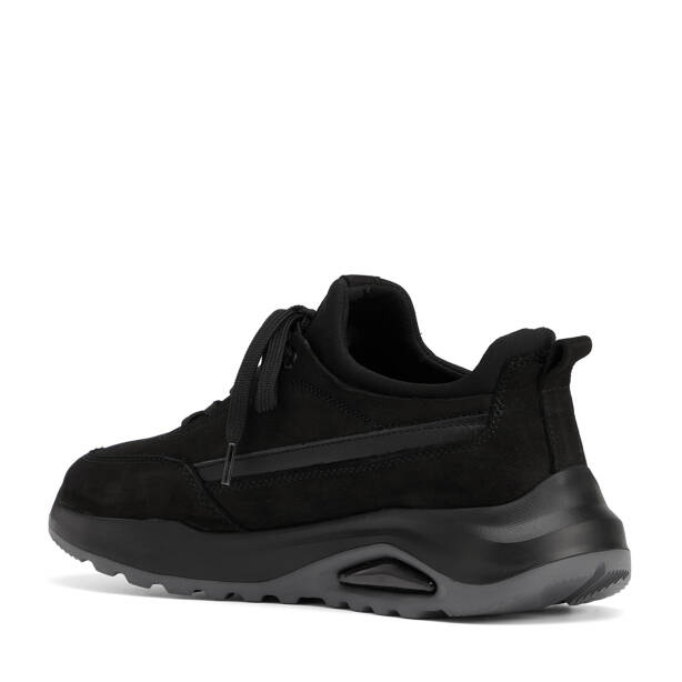 Siyah Hakiki Nubuk Deri Erkek Sneaker - E26S1AY57904-A64 - 4