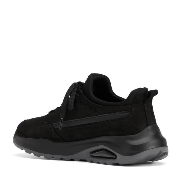 Siyah Hakiki Nubuk Deri Erkek Sneaker - E26S1AY57904-A64 - 4
