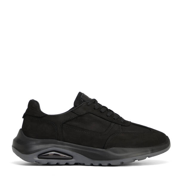 Siyah Hakiki Nubuk Deri Erkek Sneaker - E26S1AY57905-A64 - 1