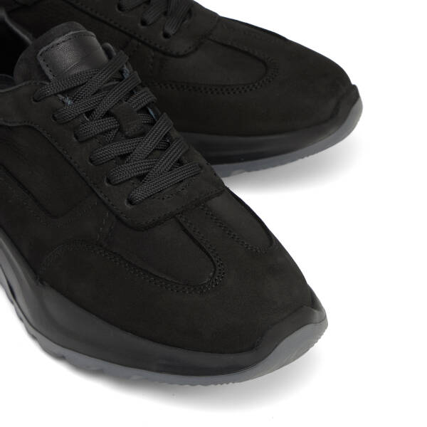 Siyah Hakiki Nubuk Deri Erkek Sneaker - E26S1AY57905-A64 - 3