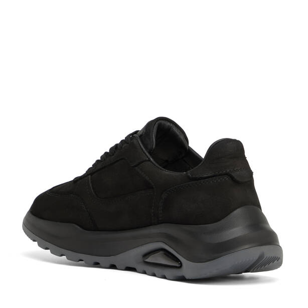 Siyah Hakiki Nubuk Deri Erkek Sneaker - E26S1AY57905-A64 - 4
