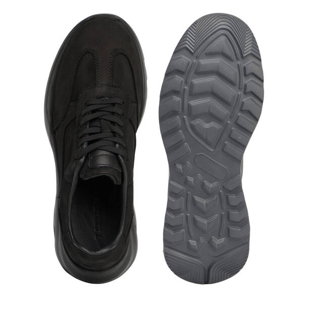 Siyah Hakiki Nubuk Deri Erkek Sneaker - E26S1AY57905-A64 - 5