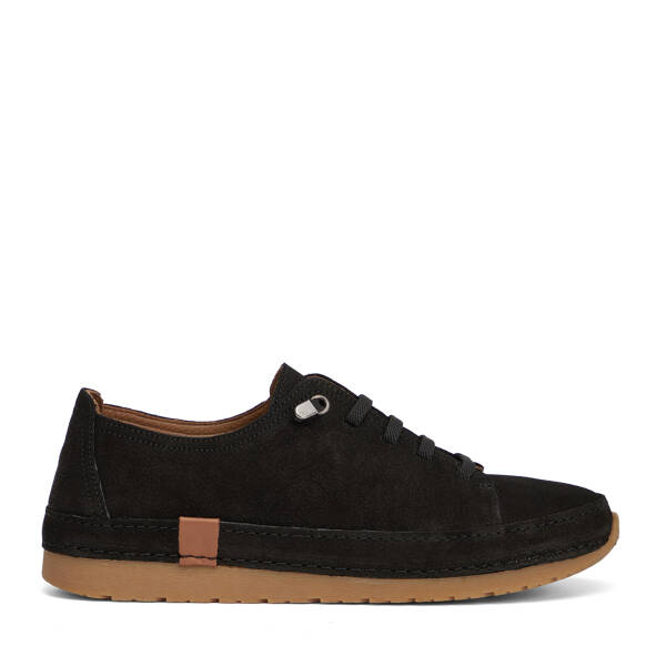 Siyah Hakiki Nubuk Deri Kadın Sneaker - K26I1AY68403-A64 - 1