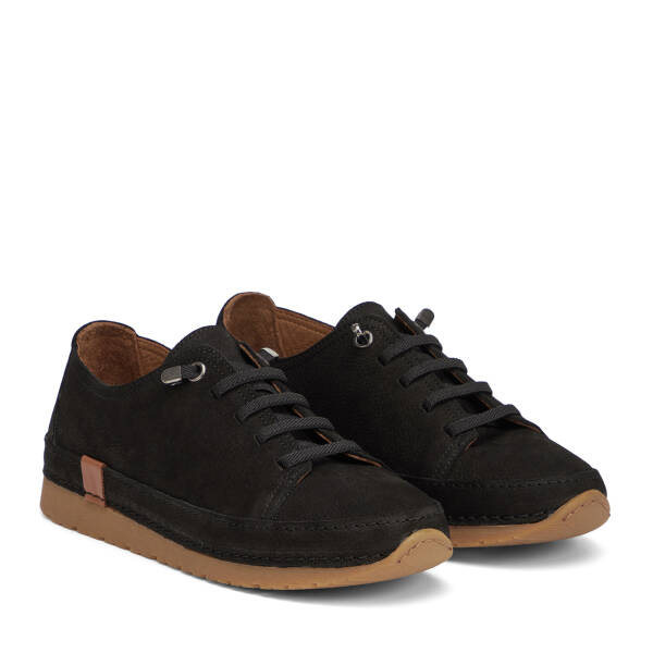 Siyah Hakiki Nubuk Deri Kadın Sneaker - K26I1AY68403-A64 - 2