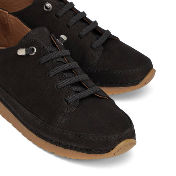 Siyah Hakiki Nubuk Deri Kadın Sneaker - K26I1AY68403-A64 - 3