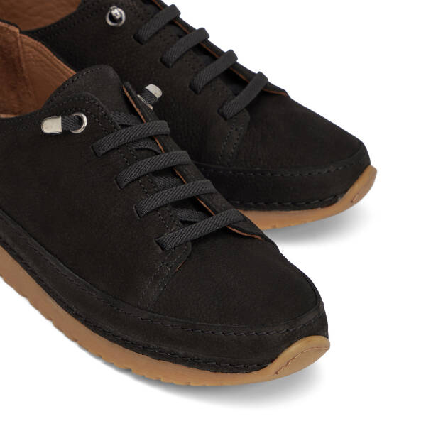 Siyah Hakiki Nubuk Deri Kadın Sneaker - K26I1AY68403-A64 - 3