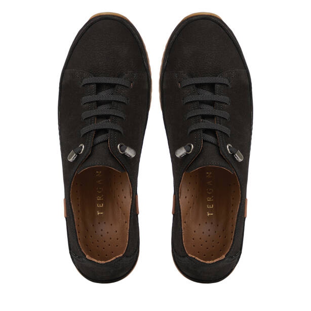 Siyah Hakiki Nubuk Deri Kadın Sneaker - K26I1AY68403-A64 - 5