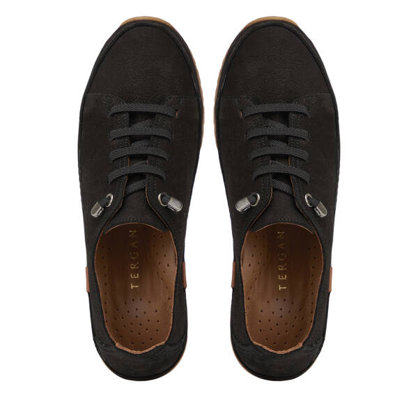 Siyah Hakiki Nubuk Deri Kadın Sneaker - K26I1AY68403-A64 - 5
