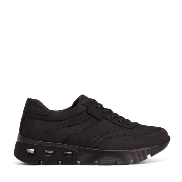 Siyah Hakiki Nubuk Deri Kadın Sneaker - K26S1AY68927-A64 - 1
