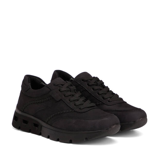 Siyah Hakiki Nubuk Deri Kadın Sneaker - K26S1AY68927-A64 - 2