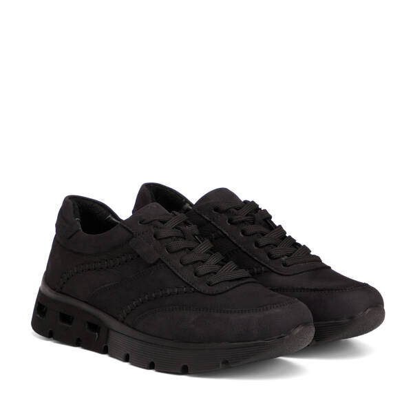Siyah Hakiki Nubuk Deri Kadın Sneaker - K26S1AY68927-A64 - 2