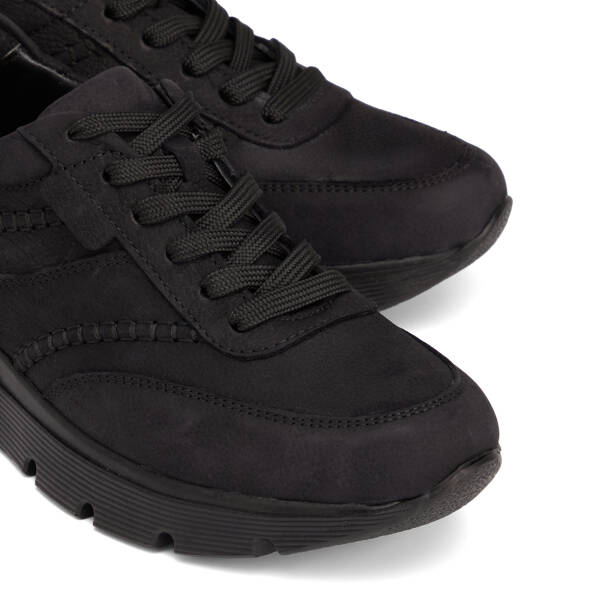 Siyah Hakiki Nubuk Deri Kadın Sneaker - K26S1AY68927-A64 - 3