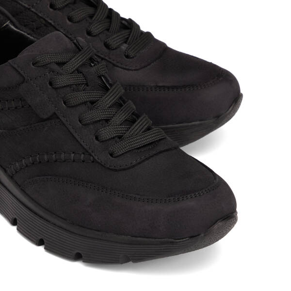 Siyah Hakiki Nubuk Deri Kadın Sneaker - K26S1AY68927-A64 - 3