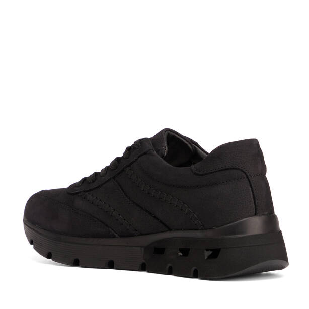 Siyah Hakiki Nubuk Deri Kadın Sneaker - K26S1AY68927-A64 - 4