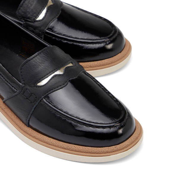 Siyah Hakiki Rugan Deri Kadın Loafer - K26I1AY68415-A07 - 3