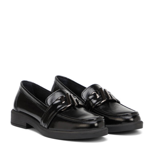 Siyah Hakiki Rugan Deri Kadın Loafer - K26S1AY68879-A07 - 2