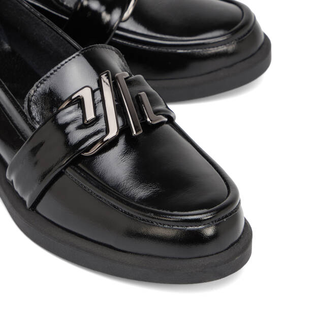 Siyah Hakiki Rugan Deri Kadın Loafer - K26S1AY68879-A07 - 3