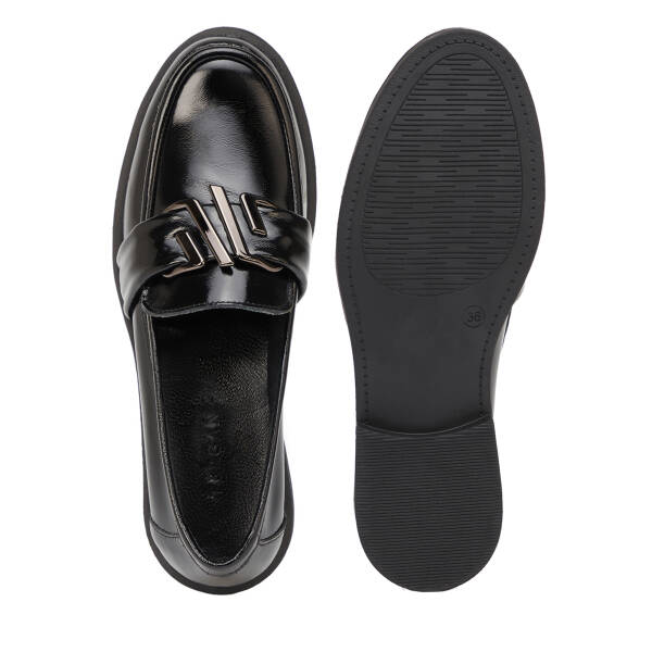 Siyah Hakiki Rugan Deri Kadın Loafer - K26S1AY68879-A07 - 6