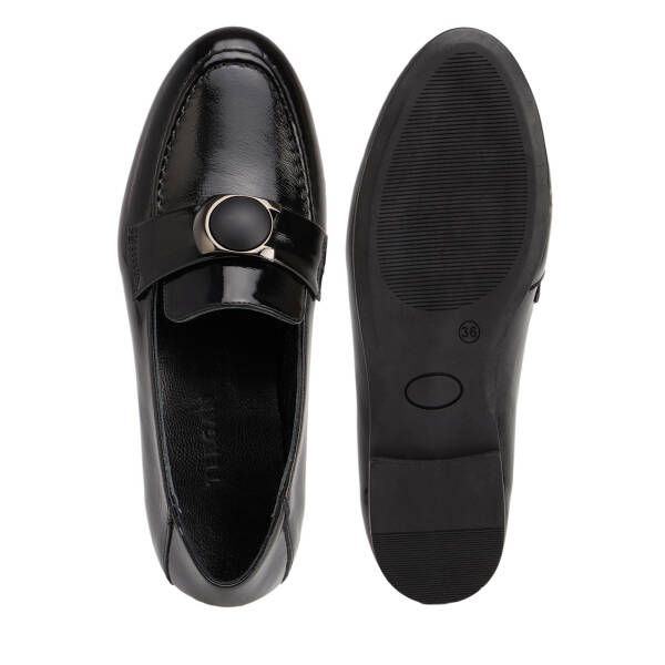 Siyah Hakiki Rugan Deri Kadın Loafer - K26S1AY68882-A07 - 5
