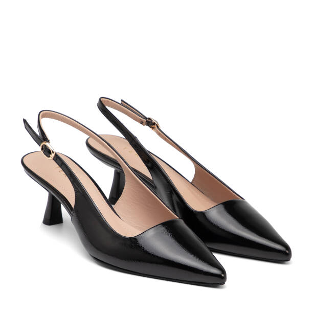 Siyah Hakiki Rugan Deri Kadın Stiletto - K26Y1AY68391-A07 - Tergan