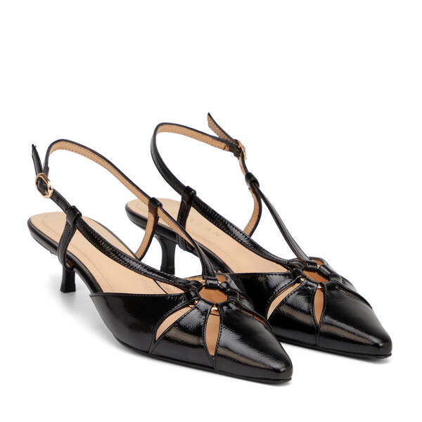 Siyah Hakiki Rugan Deri Kadın Stiletto - K26Y1AY68396-A07 - 2